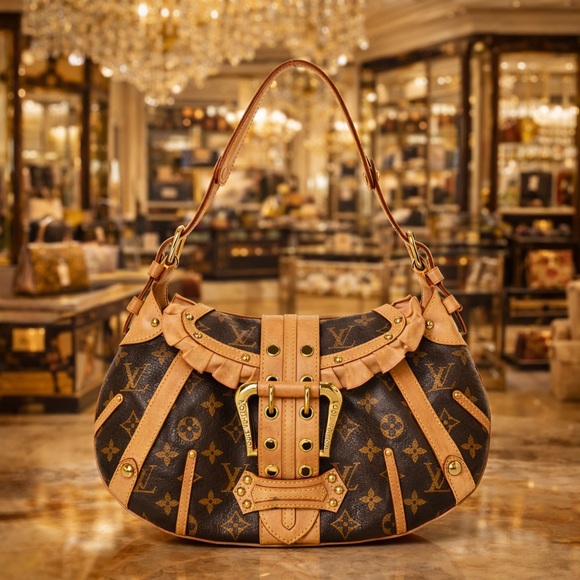 Louis Vuitton Handbags - Louis Vuitton Leonor Limited Edition Monogram Canvas Ruffle Y2K Shoulder Bag